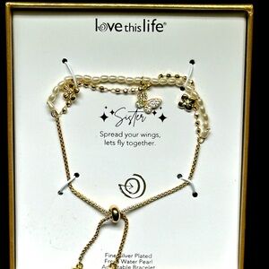 "Sister" Gold Charm Bracelet